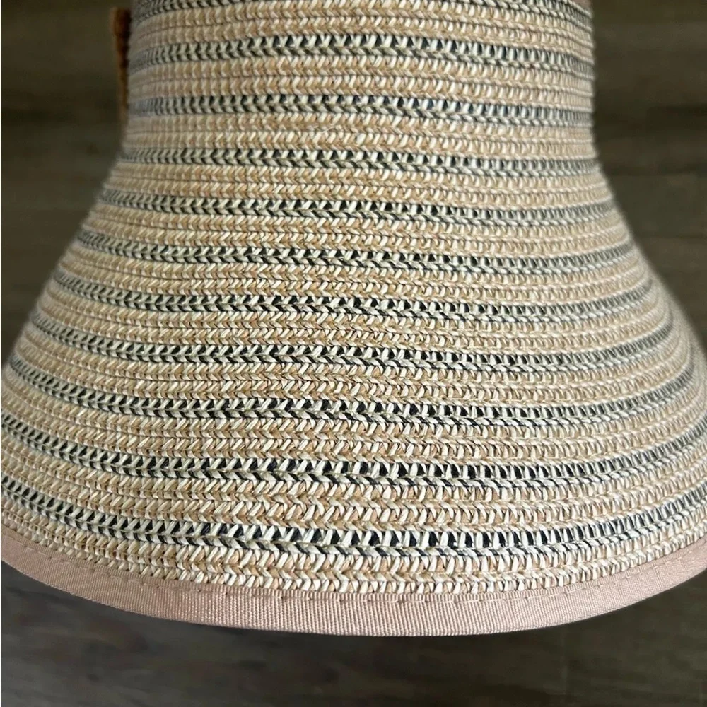 Magid Hat Adjustable‎ Headband Beach Sun Visor Floppy Brim Woven Natural Paper
